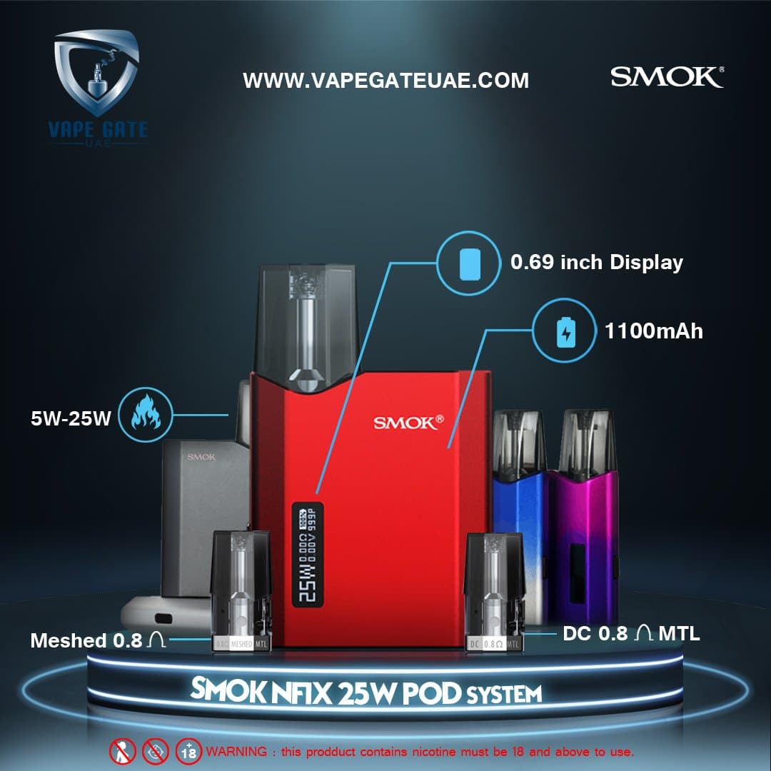Smok NFIX Mate Pod Kit  1100mAh Built-In Battery - VapeLoft