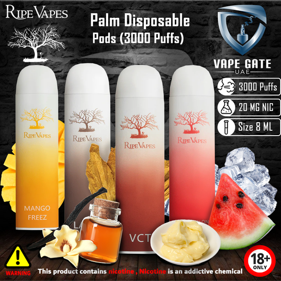 Ripe Vape Palm Disposable Pods (3000 Puffs) dubai abu dhabi al ain ras al khaimah sharjah ksa