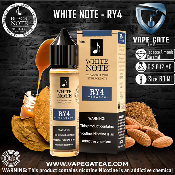WHITE NOTE - RY4 Tobacco 60ML Abudhabi KSA Oman