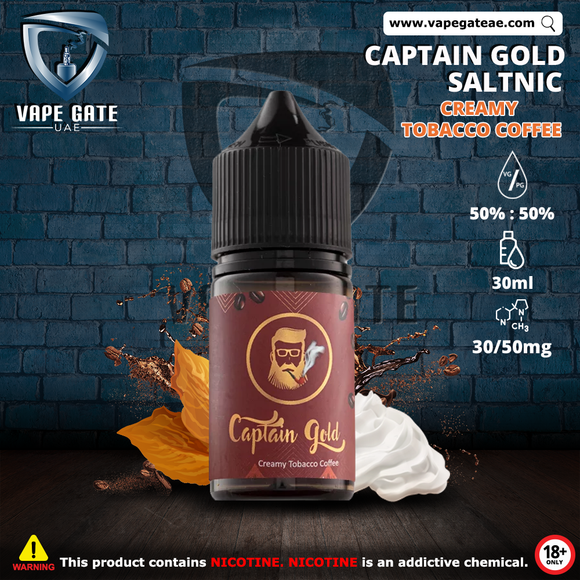 Captain Gold Creamy Tobacco Coffee Saltnic by Joosy World