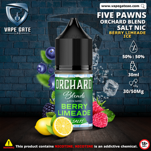 BERRY LIMEADE ICE - ORCHARD BLEND FRUIT SALTNIC BY FIVE PAWNS in Dubai vape delivery