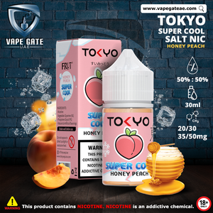 Tokyo Super Cool Honey Peach Saltnic 30ml ABU DHABI DUBAI AL AIN RAS AL KHAIMAH KSA