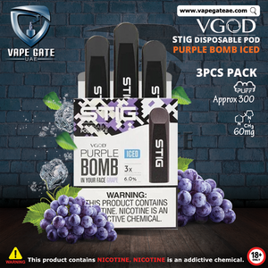 STIG Disposable Pod by VGOD (American Version) – Iced Purple Bomb - Pods - UAE - KSA - Abu Dhabi -