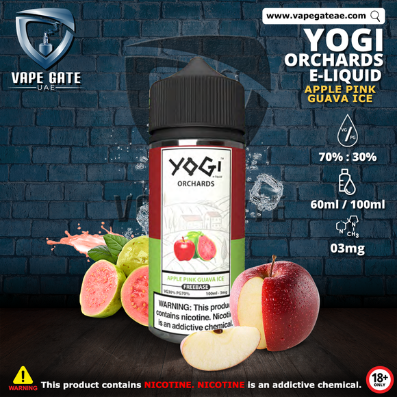 Yogi Orchards E Liquid Apple Pink Guava Ice best vape shop in Dubai
