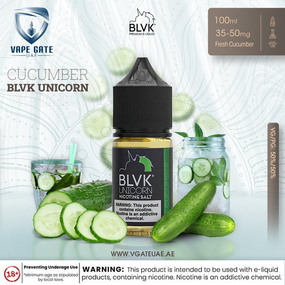 Cucumber - BLVK Unicorn - Salt Nic - UAE - KSA - Abu Dhabi - Dubai - RAK 1