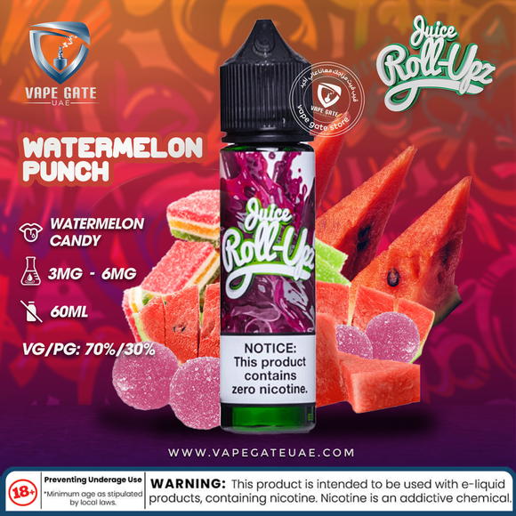Watermelon Punch - Juice Roll Upz - 3 mg / 60 ml - E-LIQUIDS - UAE - KSA - Abu Dhabi - Dubai - RAK 1