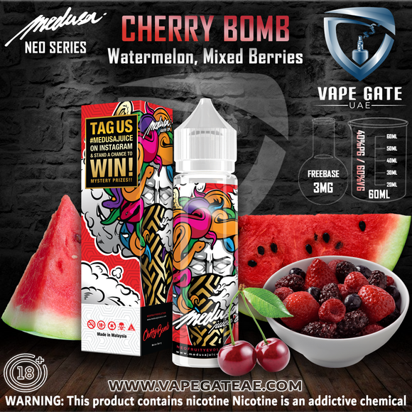 Cherry Bomb Neo Fruity Series - Medusa Juice Co. 60ml ABU DHABI DUBAI AL AIN FUJAIRAH KSA