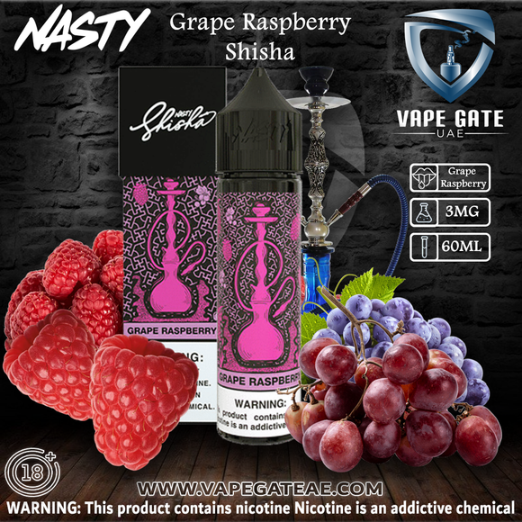 Grape Raspberry - Nasty Shisha - 3 mg / 60ml - E-LIQUIDS - UAE - KSA - Abu Dhabi - Dubai - RAK 1