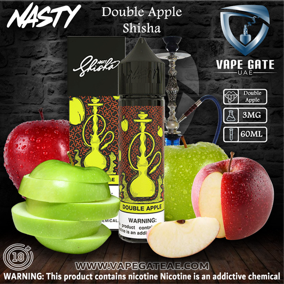 Double Apple - Nasty Shisha - 3 mg / 60 ml - E-LIQUIDS - UAE - KSA - Abu Dhabi - Dubai - RAK 1
