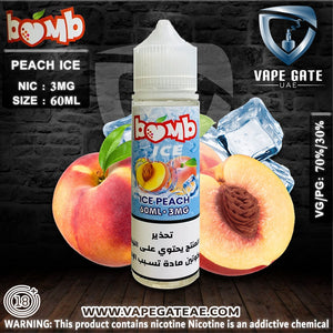 Peach Ice 60ml Eliquid by Bomb Abudhabi Dubai KSA
