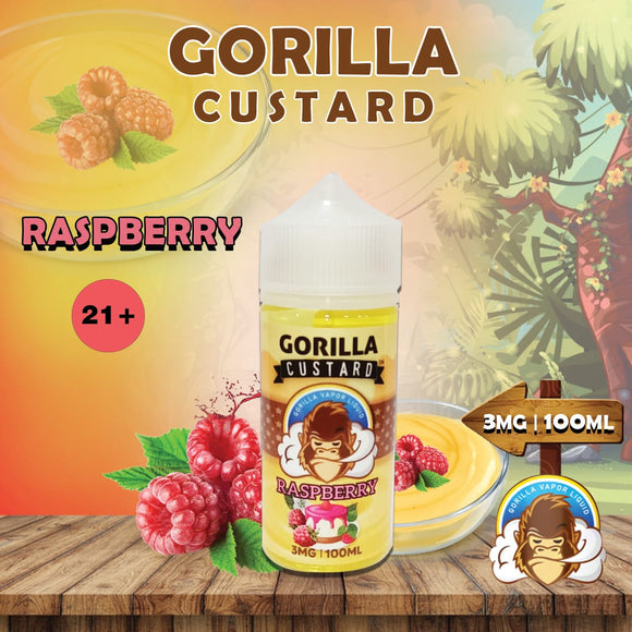 Gorilla Custard Raspberry E Liquid by E&B Flavor Abu Dhabi Ruwais AL Ain KSA