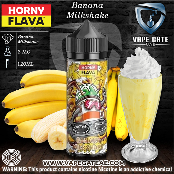 Horny - Banana Milkshake 120ml E Liquid by Horny Flava ABU DHABI DUBAI KSA