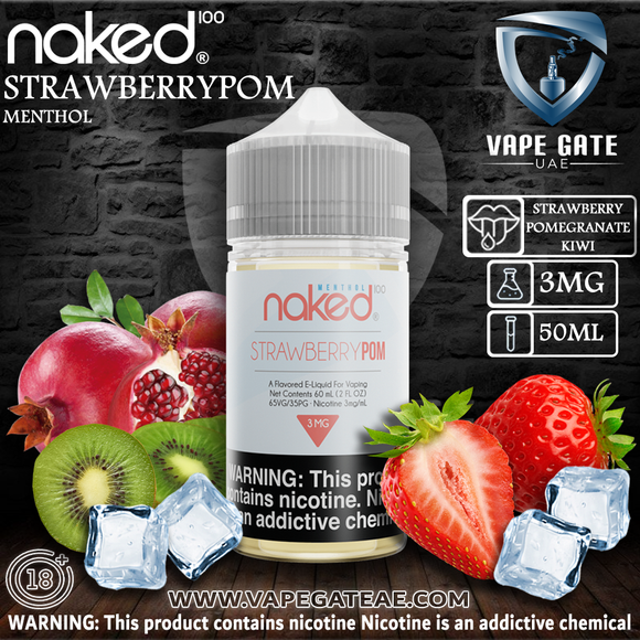Naked 100 - Strawberry Pom 60ml / 50ml (Former Brain Freeze) - E-LIQUIDS - UAE - KSA - Abu Dhabi -