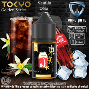Tokyo Golden Series Vanilla Cola Saltnic 30ml Abu DHabi DubaI aL aIN ksa